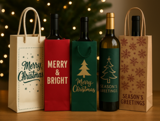 Vánoční tašky na víno