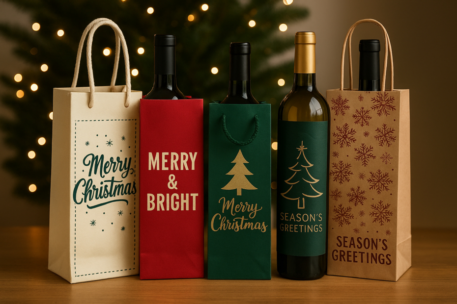 Vánoční tašky na víno