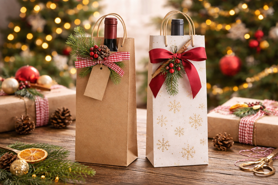 balení vína na Vánoce